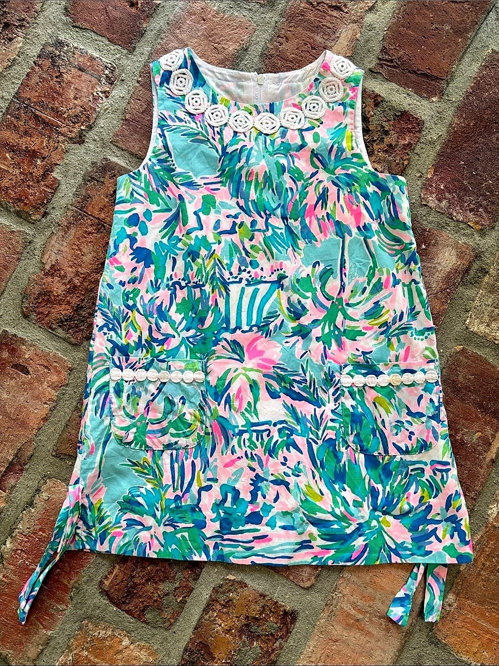 Lilly Pulitzer Little Lilly Classic Shift Dress Blue & Pink